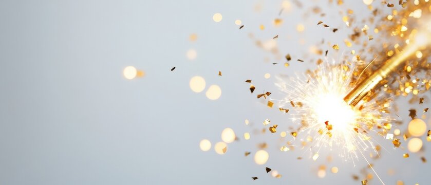 sparkler creating a festive atmosphere with bokeh lights
