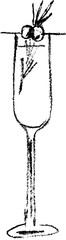 Fototapeta premium Christmas eve cocktail. Hand drawn vector sketch illustration