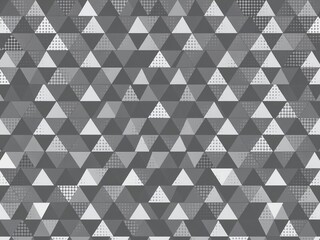 Fototapeta premium Halftone triangle pattern in black and white geometric design, visual elements, graphic prints, halftone