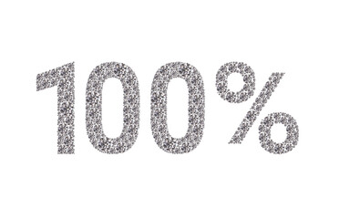 100 percent Diamond Numbers Banner on White Background