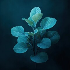 a close-up of a vibrant green plant against a dark background