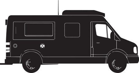 Silhouette of a ambulance black and white