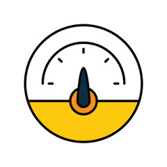 pressure meter color line icon with white background vector stock illustration