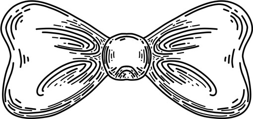 ribbon. Christmas related Hand drawn vector sketch illustration