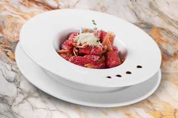 Fresh tasty meat dish on plate