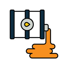 oil spill color line icon with white background vector stock illustration