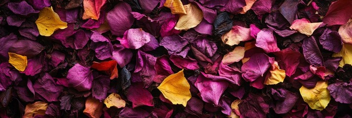 Fototapeta premium Vibrant Floral Petals: A Beautiful Array of Dried Flowers for Home Decor