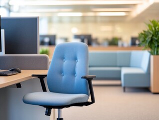 modern office interior with comfortable seating and workspace