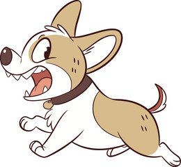 A cute angry dog running 