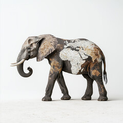 Fototapeta premium Elephant with a world map design showcases artistic creativity in an imaginative concept