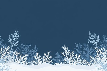 Obraz premium Dark blue and white winter snowflake background with simple flat design