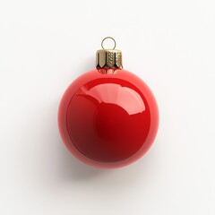 Classic Red Christmas Ornament with Glossy Finish  
