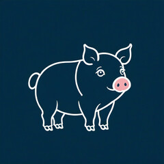 シンプルに描いた豚のイラスト
