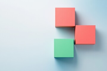 colorful geometric blocks on a minimalist background