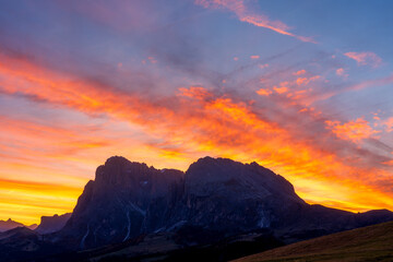 Fototapeta premium Sunrise in the Dolomites, Italy.