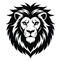 Lion Head Silhouette Logo Icon Vector Illustration
