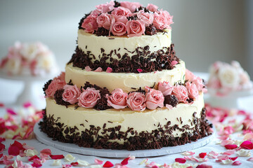 Wedding Cake On White Background