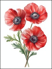 Obraz premium Watercolor Anemones