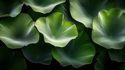 Vibrant Green Leaves: A Close-Up Perspective on Nature's Intricate Beauty
