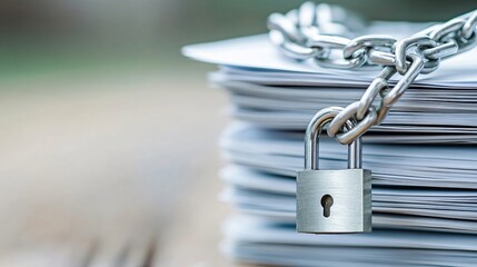 Securing vital documents with chains and locks for maximum data protection and privacy