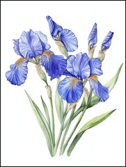Irises in Watercolor