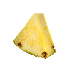 One slice of ripe pineapple isolated on white