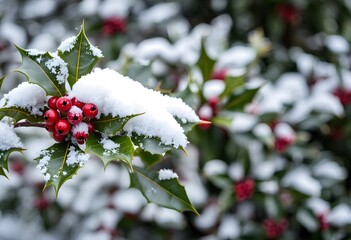red berries on snow