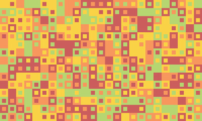 Trendy mosaic-style pattern with structured geometry. A vibrant, colourful grid design ideal for cover art, fabric, or creative posters.