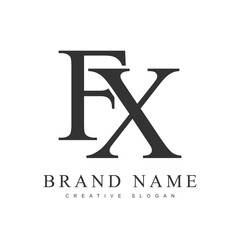 FX trendy logotype template. Initial letter f and x classic font style. Creative logo for company name or identity.