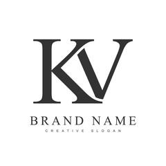 KV trendy logotype template. Initial letter k and v classic font style. Creative logo for company name or identity.