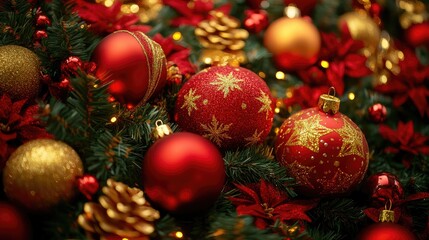 Fototapeta premium christmas tree decorations