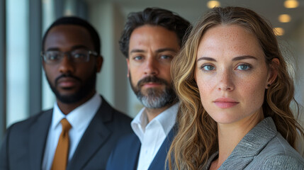 Business professionals in a modern office setting during the day