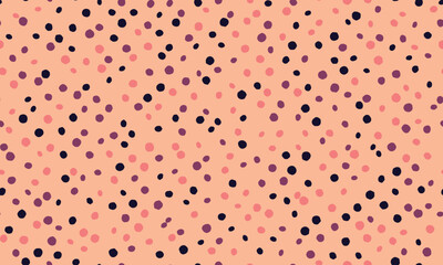 Seamless spotted pattern with abstract round shapes. Ideal for textile fabrics, wallpapers, or poster backgrounds with a creative geometric style.