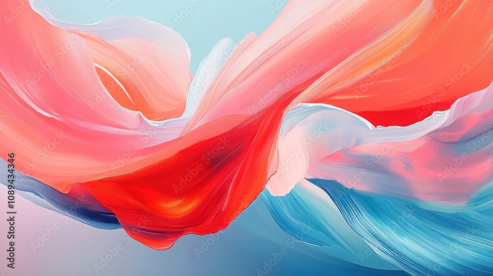 Wall mural Abstract colorful wave pattern with soft gradients, perfect for backgrounds and creative projects.