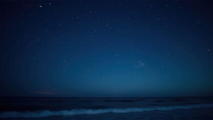 Fototapeta premium A serene nightscape with a shooting star, tranquil water, and a clear view of the Milky Way. Generative, AI,