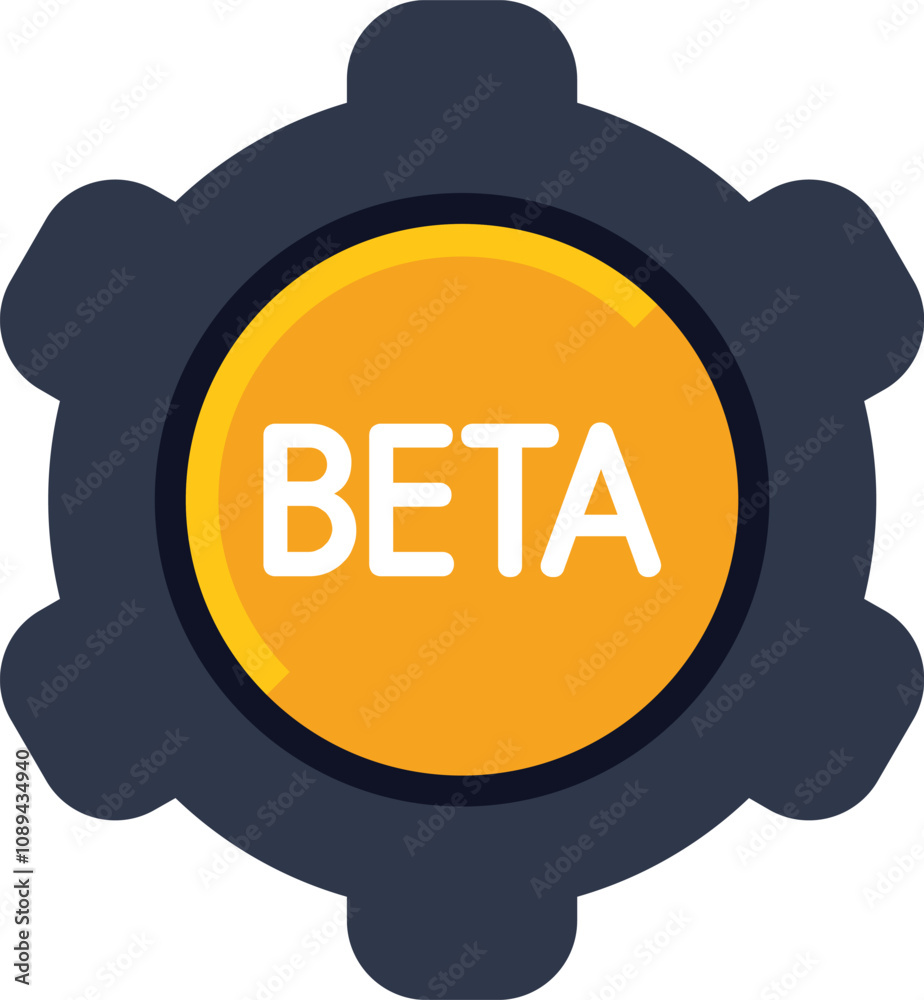 Poster gear with the word beta representing the beta testing phase of software development