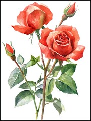 Red Roses Watercolor