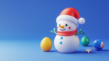 Snowman Egg Cup 3D Render for Holiday Decorating and Festive Table Settings