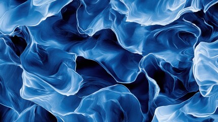 Fototapeta premium Abstract blue fabric texture with smooth waves and folds, perfect for background or design elements.