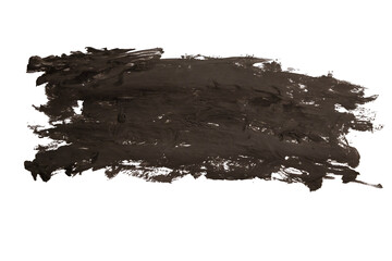 A stroke of brown paint isolated on a transparent background.