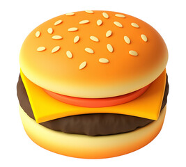 3D hamburger Icon Isolated On Transparent Background