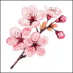 Watercolor Cherry Blossoms