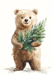 teddy bear with  pine
