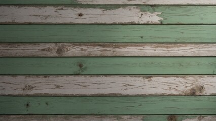 Obraz premium Sage green and white painted rustic wood board wall surface mockup background