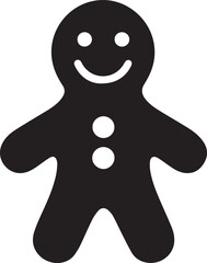 Silhouette of gingerbread man smiling graphic design vector