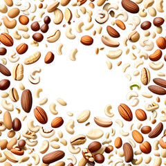 Obraz premium Mix nuts isolated on transparent background