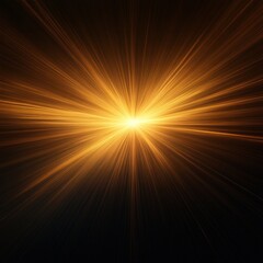 Golden Light Rays Radiating From Central Point