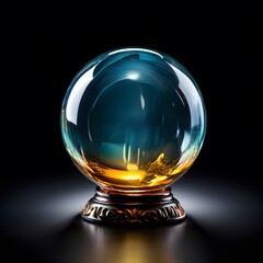 crystal ball on black background