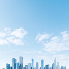 Fototapeta premium modern city skyline with clear blue sky