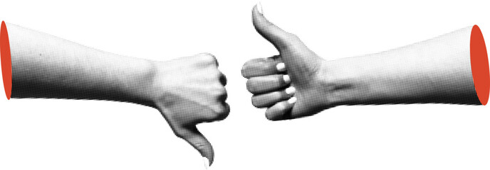 Hand Thumbs Up and Thumbs Down Gestures © Teodora ART